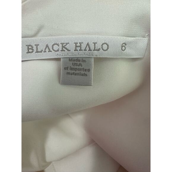 Black Halo White Vibrant Print Liaison Jevette Sheath Dress Size 6 - Picture 3 of 15